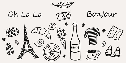 Parisian doodles a charming collection of french themed illustrations © Ajay