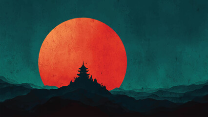 vector graphic giant moon for wall art, background, poster © creative