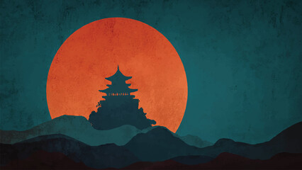 vector graphic giant moon for wall art, background, poster © creative