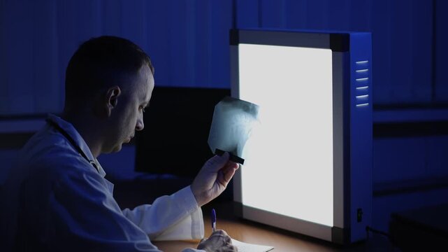 X-ray. Male doctor. Slow motion. High quality 4k footage