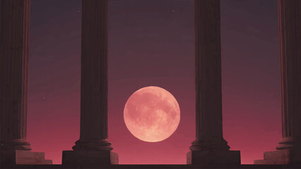 vector graphic giant moon for wall art, background, poster © creative