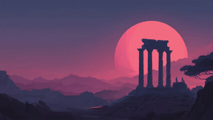 vector graphic giant moon for wall art, background, poster © creative