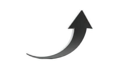 Glossy Black Arrow Pointing Upwards