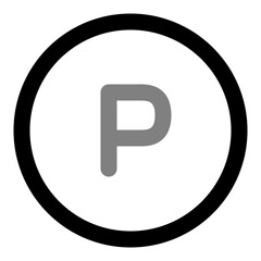 parking sign on white background