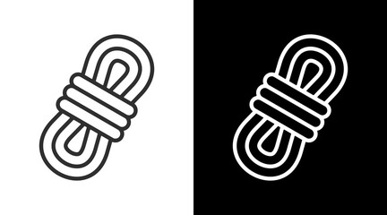 Climbing Rope White Icon Set Vector  © Sien