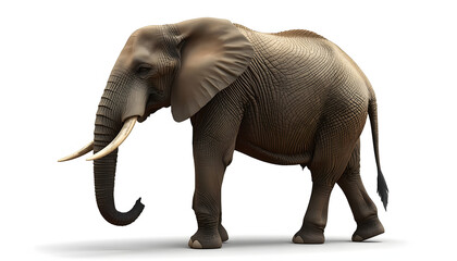 Obraz premium Full body portrait of a majestic African elephant isolated on white background