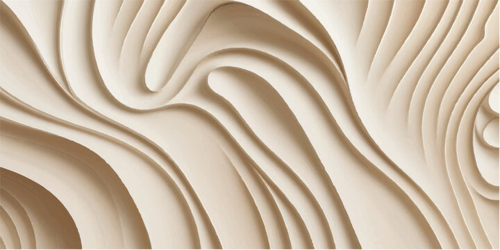 Wooden panels with wavy, carved texture with light brown and dark brown colors. Ideal for backgrounds in organic, architectural, or natural designs.