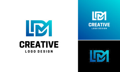 Stylish sports minimalist letter LD, L D M, DM, vector logo design, Creative strength bold power bodybuilder masculine favor design symbol