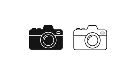 Minimalist camera icons set Vector