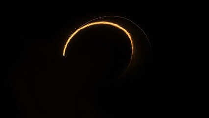 materialization. Dynamic fan-shaped motion blur from a swift strike on dark background. lifestyle magazines, social media lookbooks, designed for lifestyle magazines and social media content.
