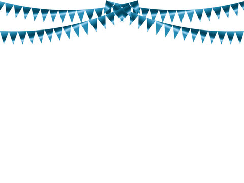 ガーランド三角、曲線、5水色F6