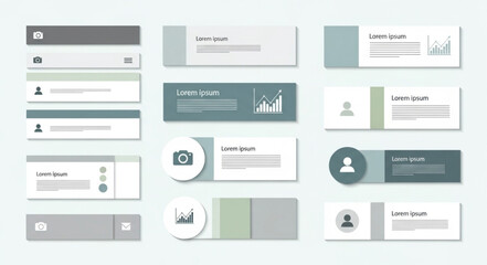 Modern design elements for user interface and web design.