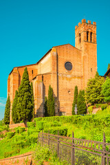 Obraz premium Beautiful old town of Siena in Italy. Tourist destination in Italy.