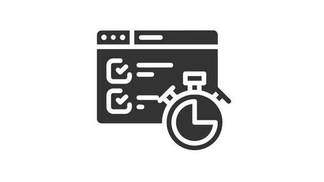 Animated webpage speed testing icon