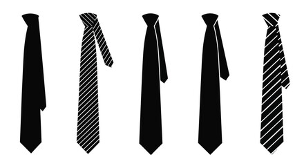 A collection of diverse neckties displayed in a striking silhouette © RABEYA