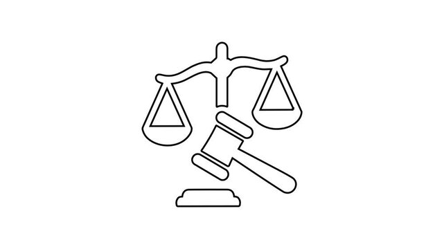 Justice and Law Symbol Animation in Minimalist Style