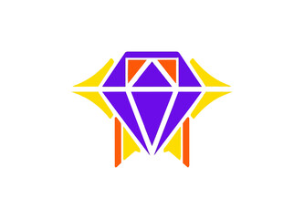 Fototapeta premium Geometric diamond illustration on black background