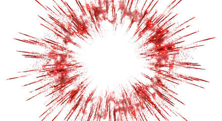 Dynamic red powder explosion burst on transparent background © shuphanida
