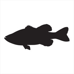 Largemouth Bass Fish Silhouette Vector