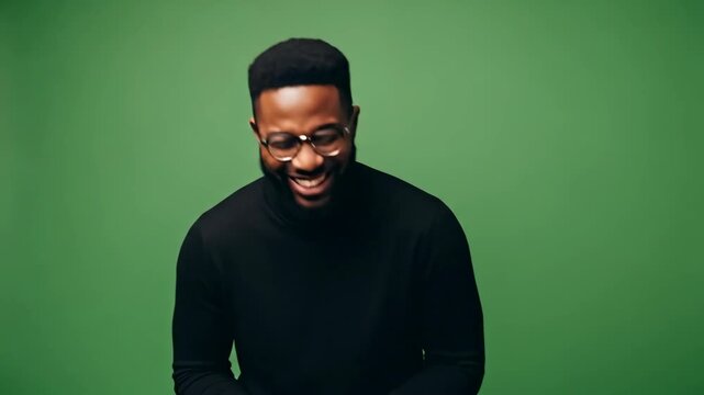 Man in Black Turtleneck Showing Various Emotions.