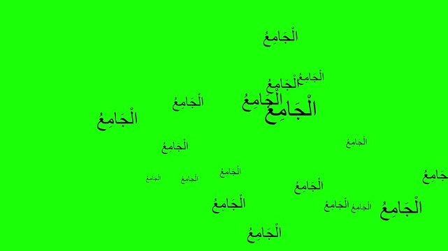 Al Jami&rsquo;u Asmaul Husna Green Screen Calligraphy