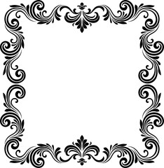 A filigree heraldic crest motif floral pattern border frame. Original design in a vintage style. © Christos Georghiou