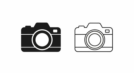 Minimalist camera icons set Vector