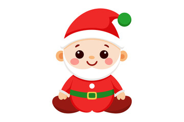 Obraz premium Christmas Baby Santa White Background