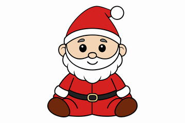 Obraz premium Christmas Baby Santa White Background