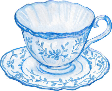 Blue Porcelain Teacup