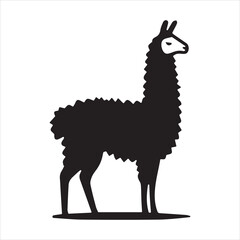Beautiful modern llama logo. Simple and monochrome