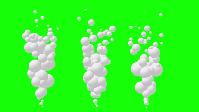 Smoke column rising up. 3D generated stylized animation fx. Available in FullHD and 4K video on green screen chroma key