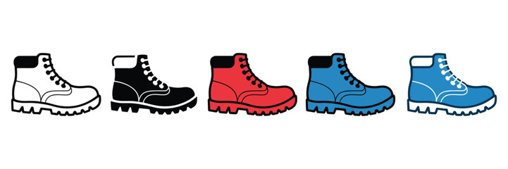 Hiking boots icon element for design featuring outdoor footwear symbol, adventure concept, trekking equipment, travel and nature themes © Oscar N. Erwin