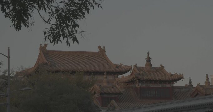 Beijing, China. Roofs of Lama Temple.
