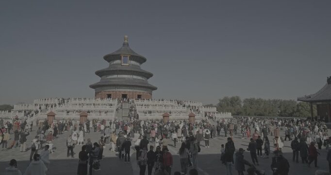Temple of Heaven Surrounded by Busy Visitors