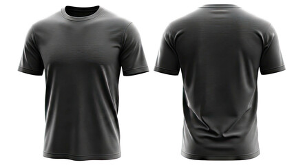 Black T-Shirt Mockup - Front and Back View