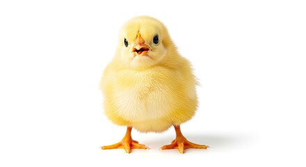 Obraz premium A yellow chick with a white background.