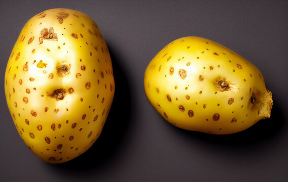 Potatos on black background