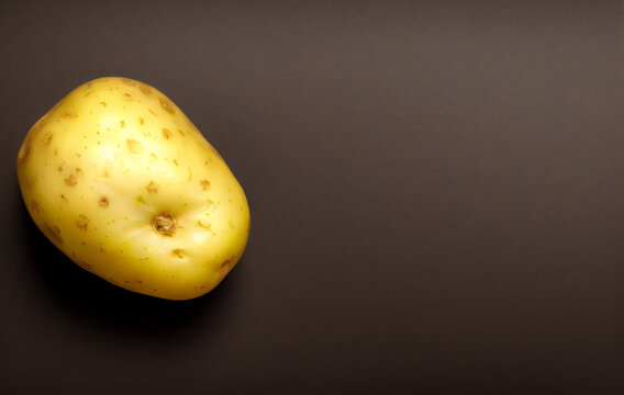 A Potato on black background