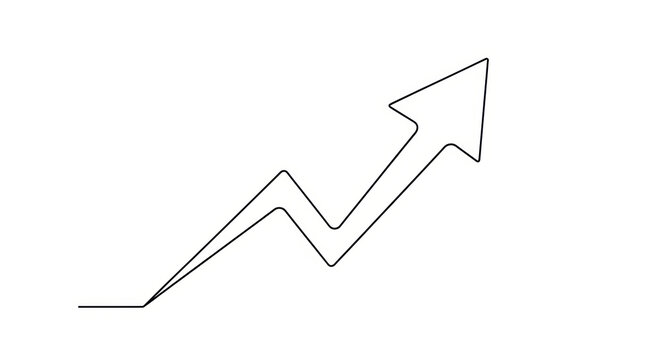 Upward Arrow Graph Line Chart Showing Growth and Progress