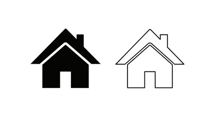 Obraz premium Minimalist house icons set Vector