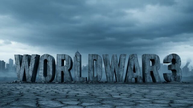 World War 3 apocalypse devastated cityscape.