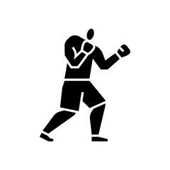 Obraz premium body shot glyph icon. Boxing punch illustration.