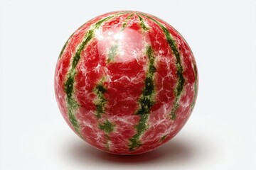 Round watermelon-patterned sphere