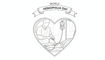 World Hemophilia Day concept, medical treatment, blood transfusion, healthcare, doctor helping patient