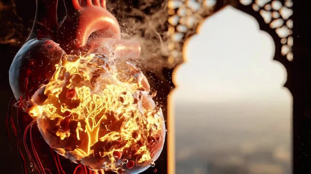 Holistic Healing Concept Glowing Tree of Life Inside Human Heart