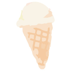 幼稚園・保育園向け 7月のやさしい水彩挿絵イラストシリーズ｜アイスクリーム Watercolor Ice Cream Illustration