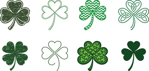 Four Leaf Clover Shamrock Symbols Collection