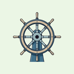 Obraz premium Nautical Ship Steering Wheel