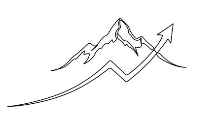 Mountain Peak Success Arrow Graph Growth